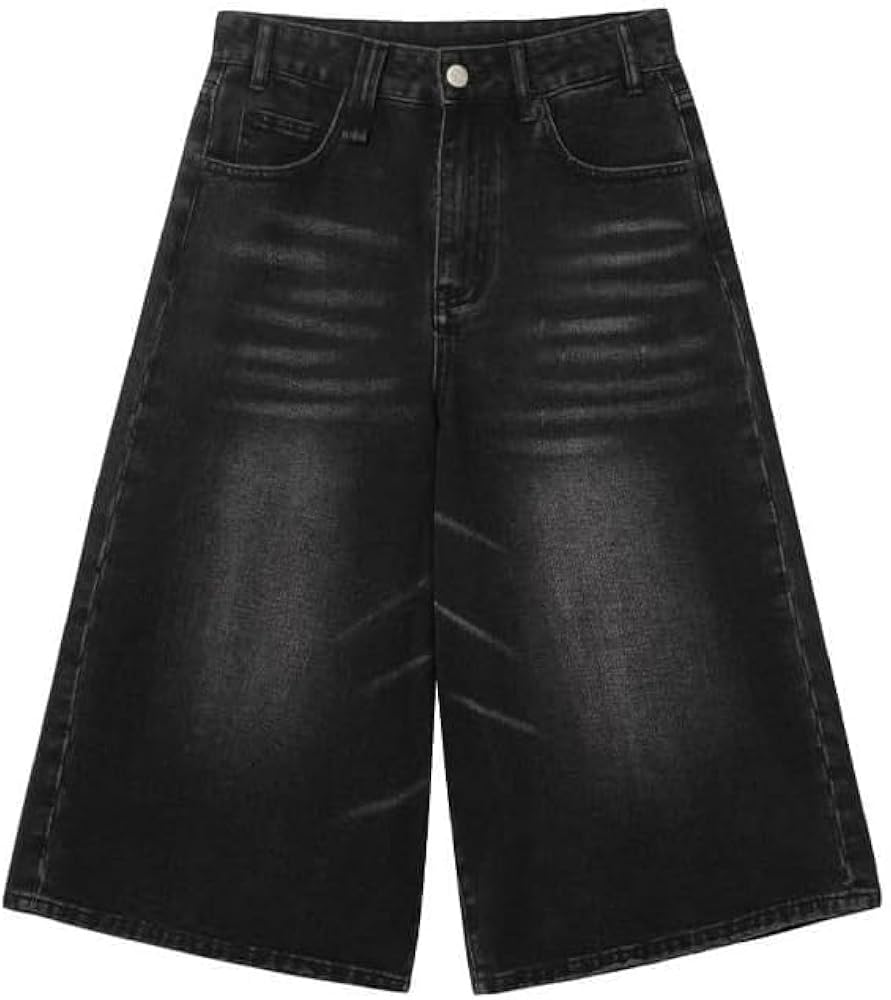 パンツ Used Black Denim Baggy Shorts Jorts Vintage Baggy Fit Black Denim Jorts 90s Jean Shorts 36 VTG